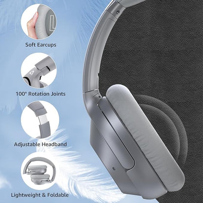 Casque Bluetooth sans Fil top qualité Reducteur de Bruit Active 75 Heures totalement neuf (gris)