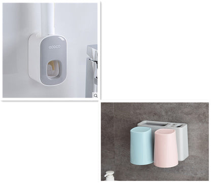 Distributeur "Smile-Press" – Porte-Dentifrice Automatique & Support Mural Antibacté