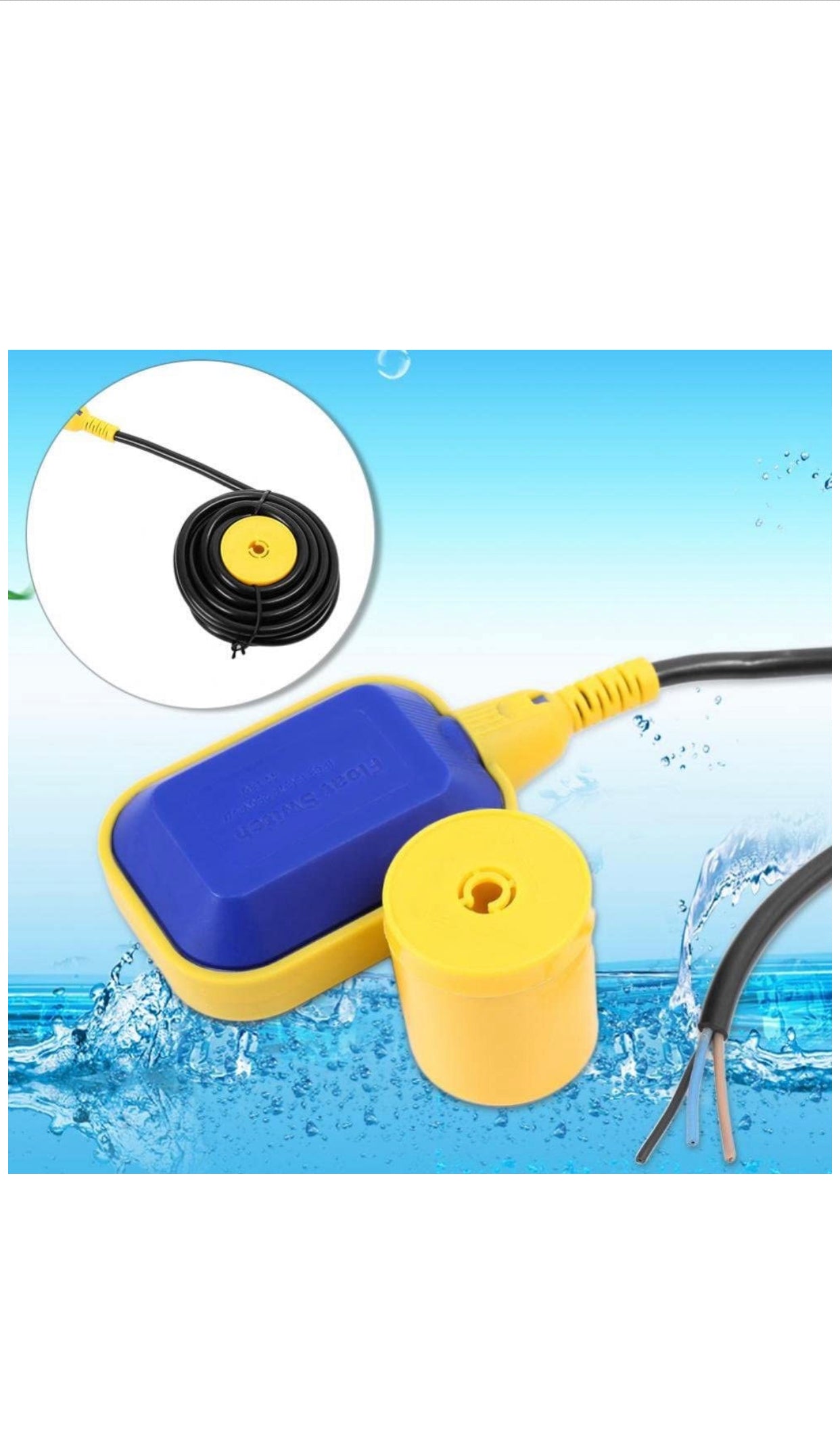 Régulateur du Niveau de l'eau de l'interrupteur à Flotteur câbles 5 m pour Pompe réservoir