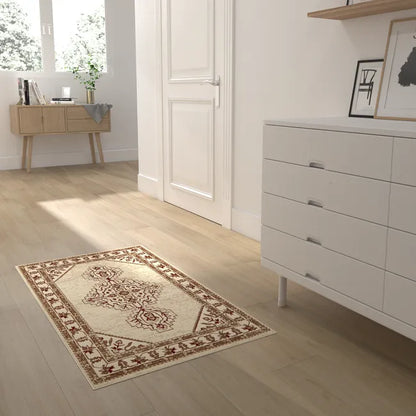 Tapis marron rectangulaire Iris, l.60 x L.110 cm