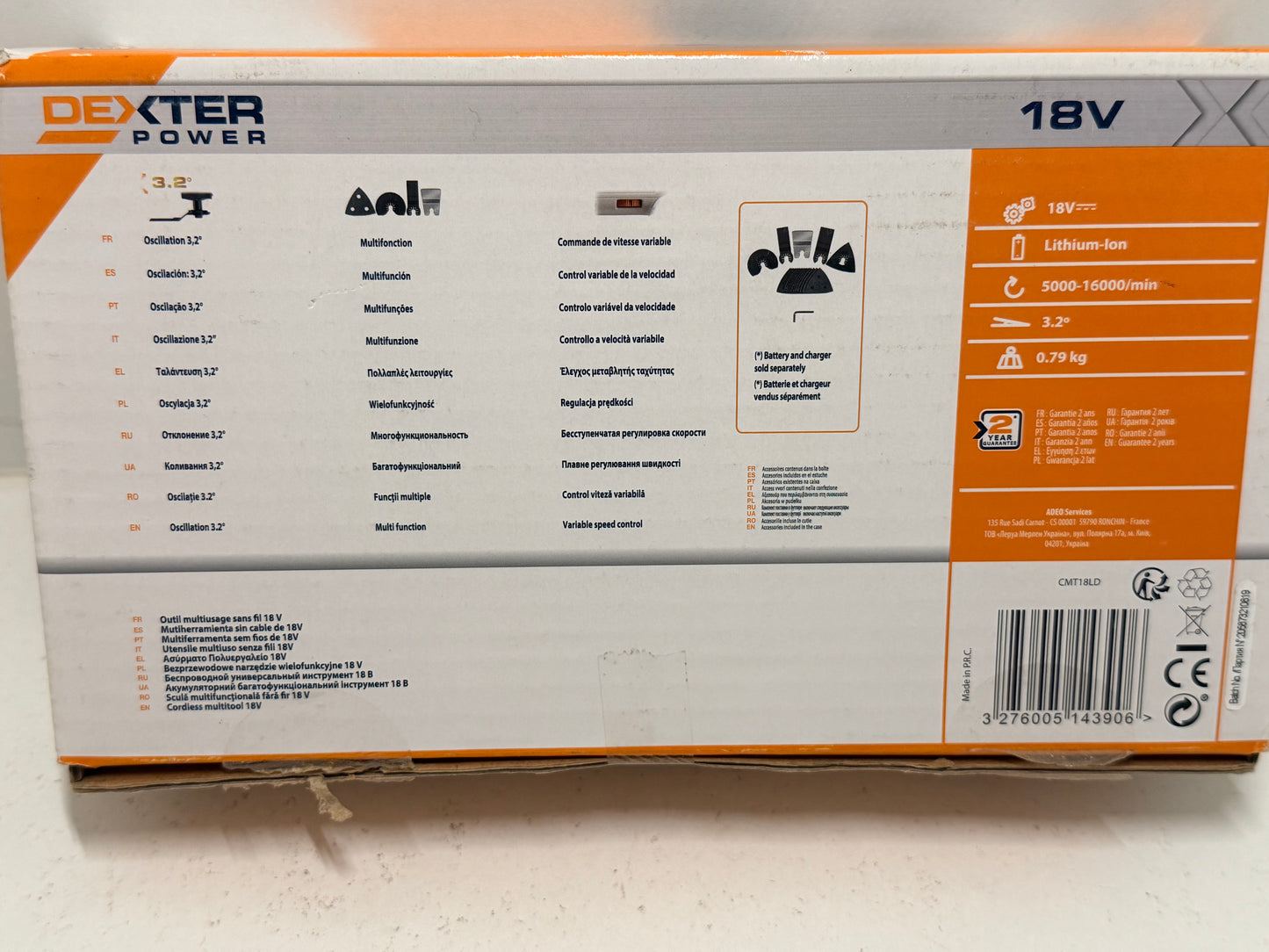 Outil oscillant multifonctions Dexter CMT18LD