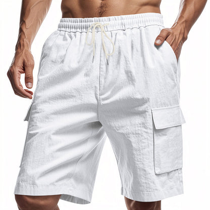 Short Cargo "Horizon-Lin" – Taille Élastique, Cordon de Serrage & Poches Latérales