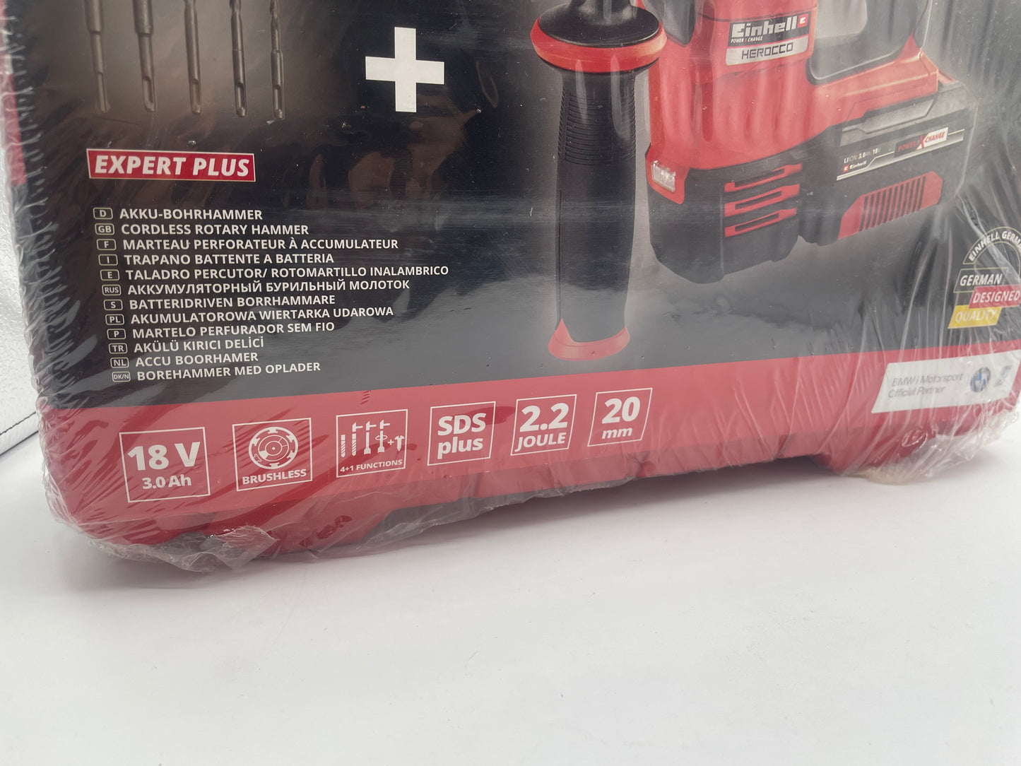 Einhell Professional Marteau Perforateur sans fil HEROCCO +5 - Power X-Change (18V, 2.2J, SDS-Plus, avec coffret de transport E-Box, moteur sans charbon) Livré avec Batterie 3,0Ah et Chargeur
