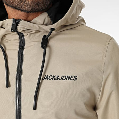 JACK AND JONES
Veste Zippée Capuche Rush Beige Noir Blanc