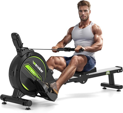 Rameur magnétique Pliable pour la Maison 2025 Mise à Jour,capacité de Poids de 160 kg,Silencieux et Lisse avec Support de Tablette pour écran LCD et Coussin de siège Confortable
