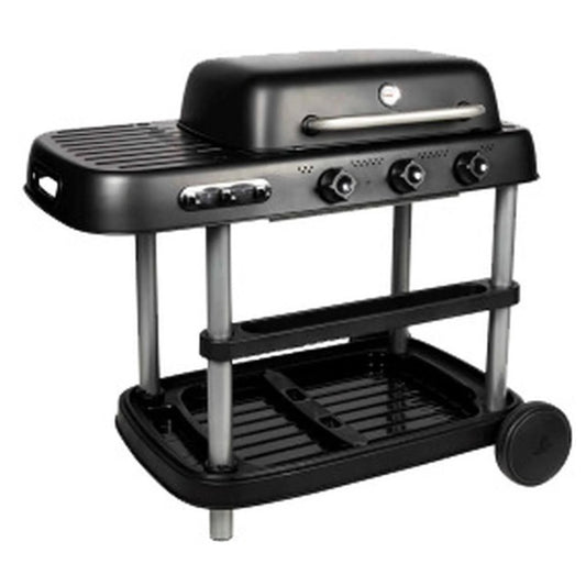 Barbecue XL à Gaz sur Chariot 3 feux avec Thermomètre Intégré HYBA neuf