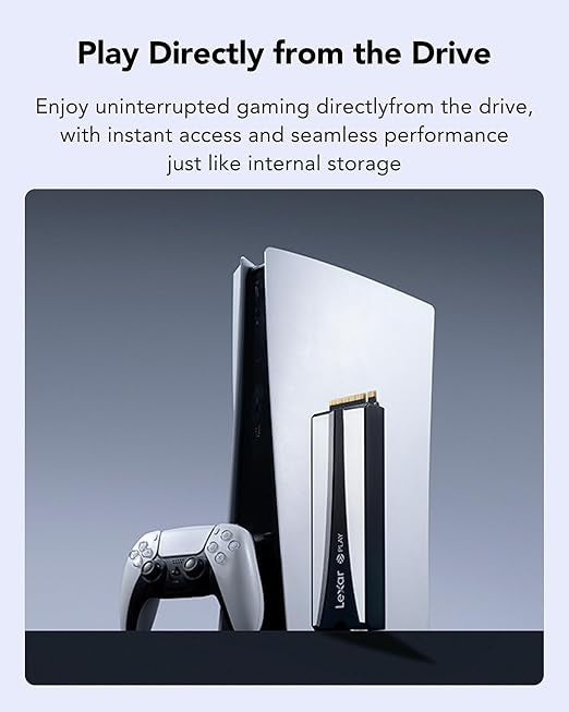 Lexar Play 2280 SSD 2 to avec dissipateur Thermique, PCle Gen 4x4 NVMe, Parfait pour PS5, Vitesse jusqu'à 7400 Mo/s, Disque SSD Interne Haute Performance, Compatible avec PS5