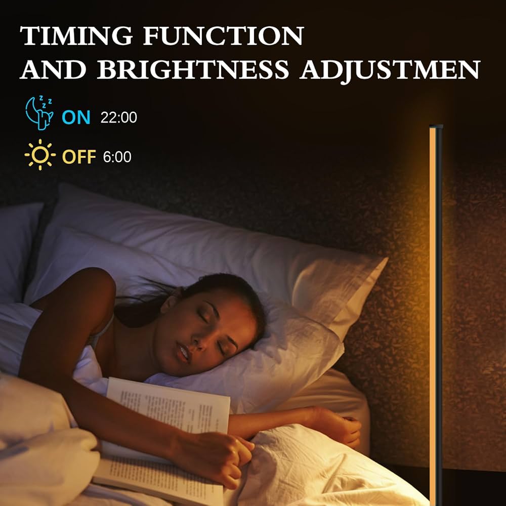 Lampadaire sur Pied D'angle RGBCW LED Compatible avec Alexa/Google Home/WiFi APP/Télécommande - Éclairage Décoratif Moderne pour Salon et Chambre