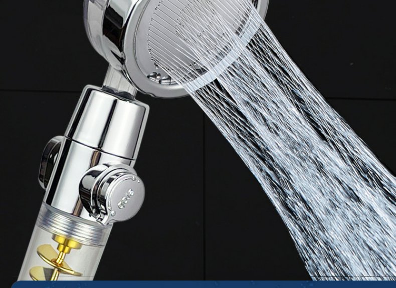 Pommeau de Douche "Turbo-Flow" – Haute Pression, Hélice Rotative & Économie d'Eau