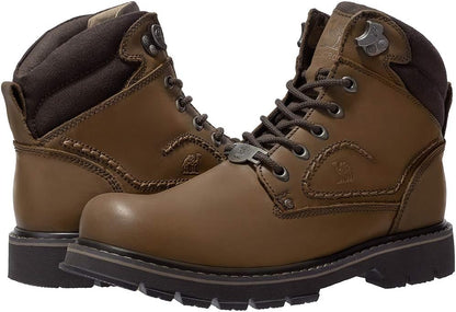 CAMEL CROWN Bottes à lacets Bottes de combat pour hommes Bottes de travail Bottes pour hommes Chaussures de travail en cuir Bottes de travail classiques à tige courte pour extérieur Bottes de loisirs antidérapantes