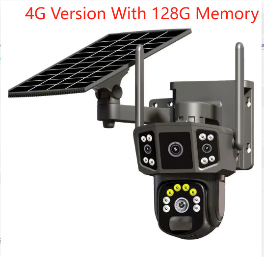 Caméra de surveillance 4G, carte SIMpanoramique à écran solaire extérieur