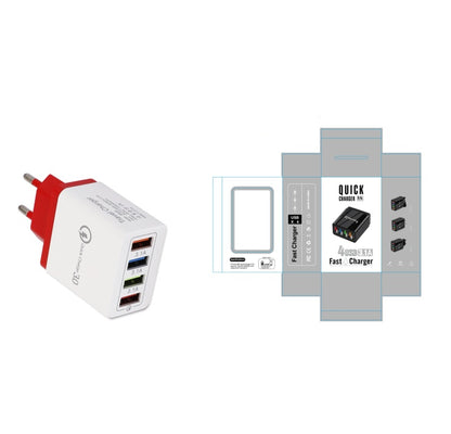 Chargeur USB Charge rapide 3.0 4 Adaptateur de téléphone pour tablette Chargeur mobile mural portable