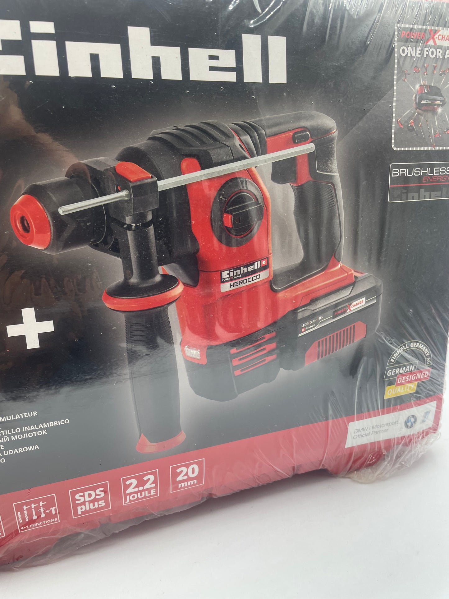 Einhell Professional Marteau Perforateur sans fil HEROCCO +5 - Power X-Change (18V, 2.2J, SDS-Plus, avec coffret de transport E-Box, moteur sans charbon) Livré avec Batterie 3,0Ah et Chargeur
