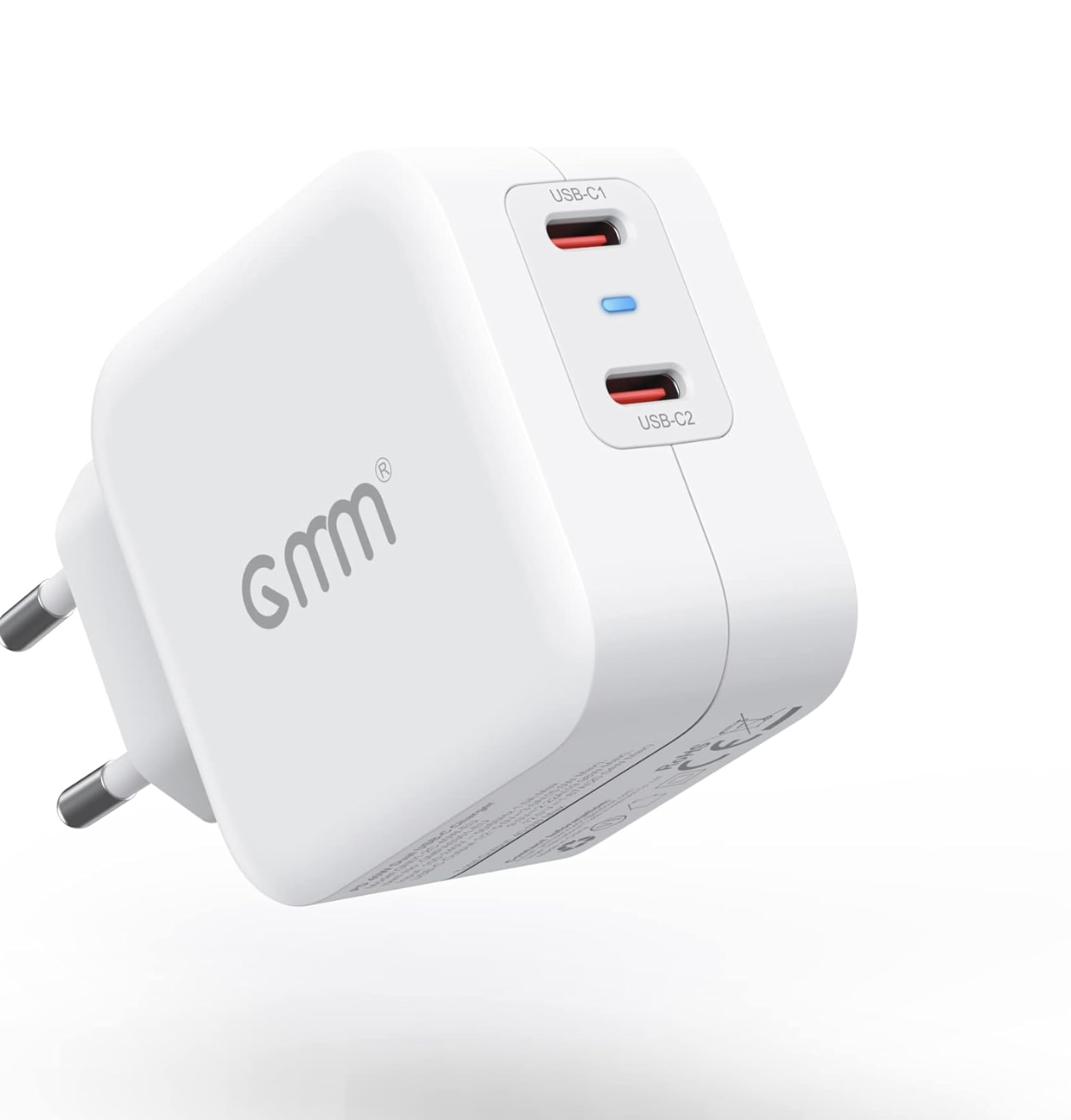 GMM Chargeur USB C PD - Double bloc d'alimentation USB C - 2 x 20 W - Charge rapide USB C - Double USB C - Compatible avec iPhone 13/12/11, Samsung Galaxy, iPad/iPad Mini, Xiaomi Note 11