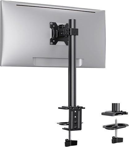 Support Ecran PC pour Moniteurs de 13 à 32 Pouces, Bras Ecran PC Réglable en Hauteur de 42 cm, Pied Ecran PC avec 2 Options de Montage, Vesa 75/100 mm, 8 Kg