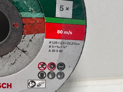 Bosch Accessories BOSCH 2609256333-5 disques de coupe en métal 125 x 2,5 mm, Acodado, Multicolore, 125 mm