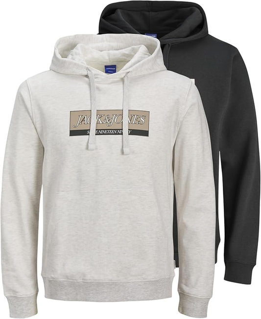 Jack & Jones Jorinwood Block Branding Hood 2pk MP Jorinwood Block Lot de 2 Sweats à Capuche Homme (Lot de 1)