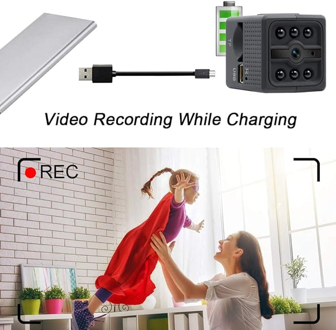 Mini Caméra 1080P Portable Caméra de Surveillance avec Vision Nocturne et Détection de Mouvement