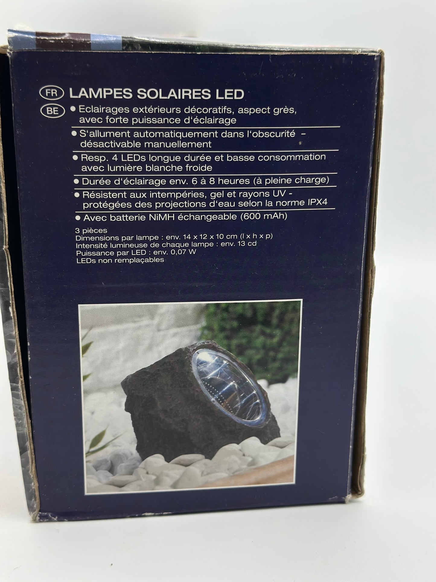 Lot de 3 lampes solaires « pierre » à LED