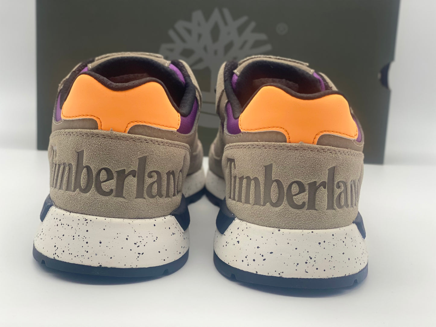 TIMBERLAND Baskets Field Trekker LF Low Hiker Light Taupe Suede With Purple