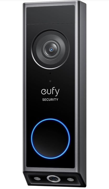 eufy Security Video Doorbell E340, Double caméra avec Protection Livraison, Vision Full HD 2K et Vision Nocturne Couleur, Carillon sans Fil, Stockage Local Extensible jusqu'à 128 Go