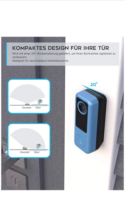 Sonnette vidéo Tuya WiFi 2K conversation bidirectionnelle, Alexa Et Google Neuve