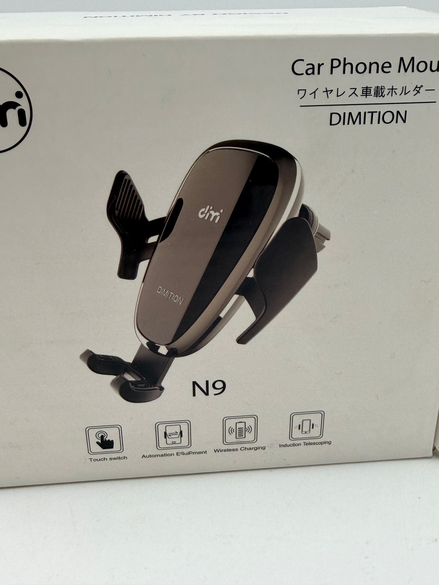 Support de téléphone portable à serrage automatique pour téléphone de voiture DM Support de téléphone portable pour chargeur sans fil de voiture Batterie intégrée Compatible avec iPhone Xs Max/XR/XS/X/8 Plus, Samsung Galaxy S10/S10 Plus/S9/S8/S7/Note 9 10