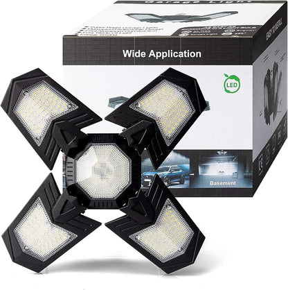 Luminaires de Garage à LED, 12000LM - 6500K Luminaire Garage, Éclairage Magasin Avec Panneaux Ajustables Multi Panneaux Position LED Plafond Lumineux Pour Garage Magasin Atelier Sous-sol Entrepôt