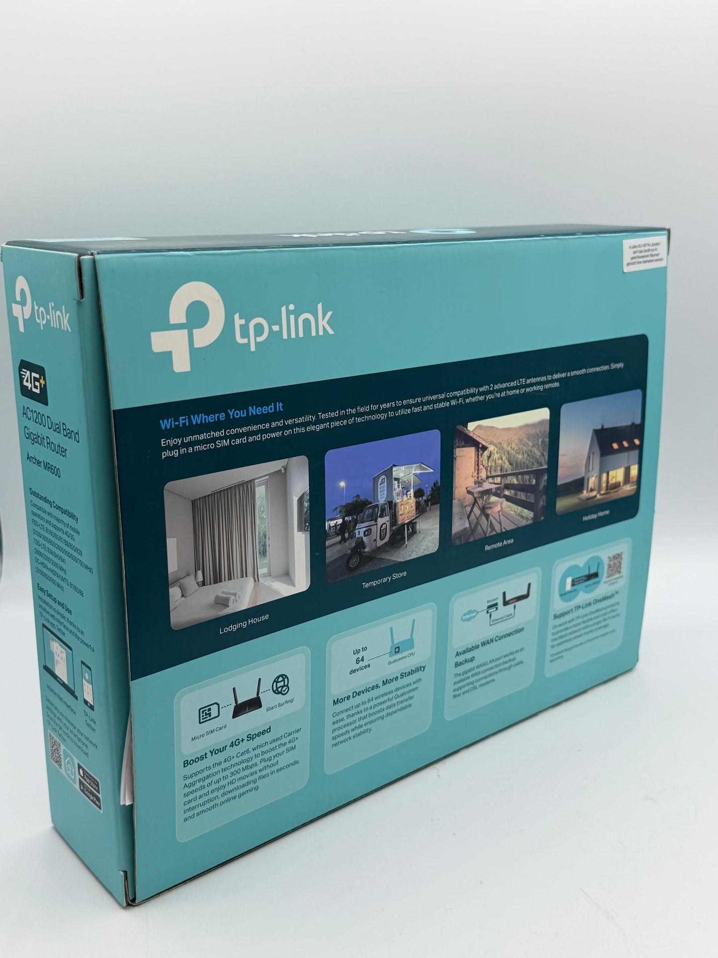 TP-LINK Archer MR600 AC1200 4G+ Cat6 Mobile Wi-Fi Router Dual Band, 4G/3G Network SIM Slot Unlocked, No Configuration required, Support Guest Network & Parental Control, UK Plug