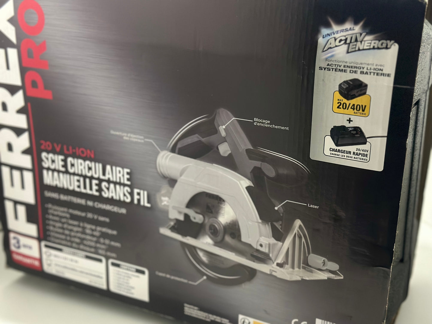 FERREX PRO
Scie circulaire sans fil 20v( machine seule )