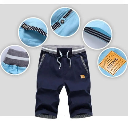 Bermuda homme,Bermuda Homme à cordon de serrage,Bermuda de jogging de sport-Bleu Foncé