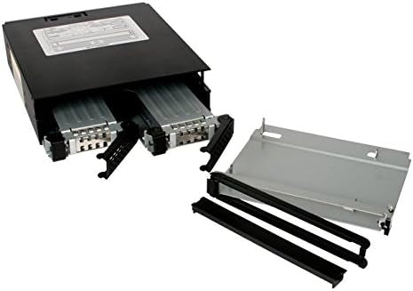 ICY DOCK Backplane Cage, Rack Mobile, boîtier de Rack Robuste métallique Hot Swap pour 2 x SSD Or HDD 2.5" SATA/SAS & Plateau Slim Odd/Graveur DVD pour Baie de 5.25" - Tough Armor MB994IPO-3SB