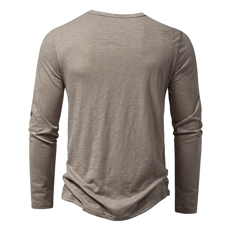 Tee-Shirt "Nomade" Col Tunisien – Manches Longues & Coupe Ajustée