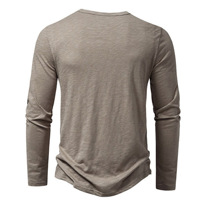Tee-Shirt "Nomade" Col Tunisien – Manches Longues & Coupe Ajustée