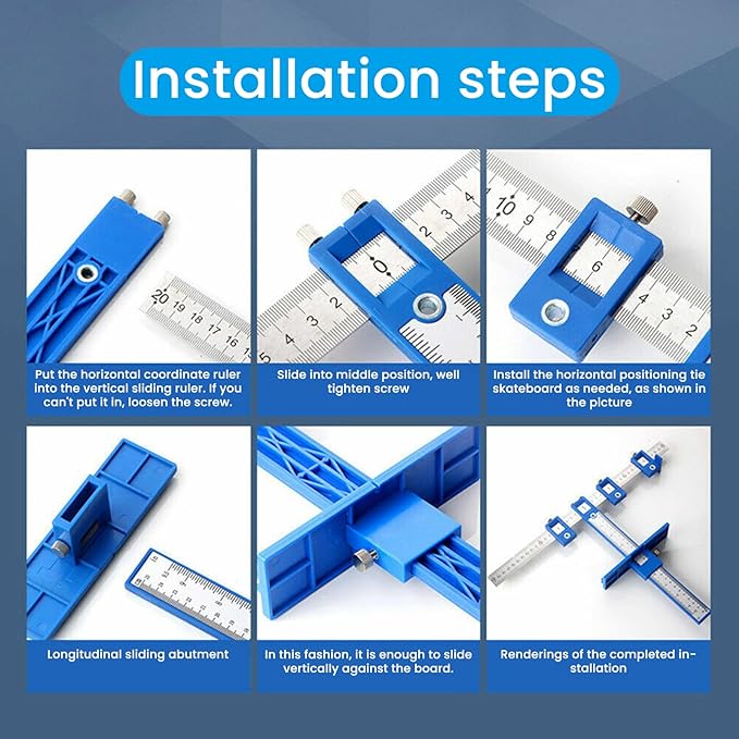 Gabarit Poignée de porte de cuisine réglable avec localisateurs de forets en métal neuf