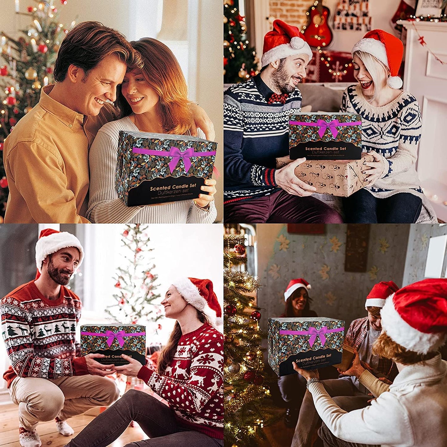 Coffret Cadeau de Bougies Parfumées, 12 bougies d'aromathérapie