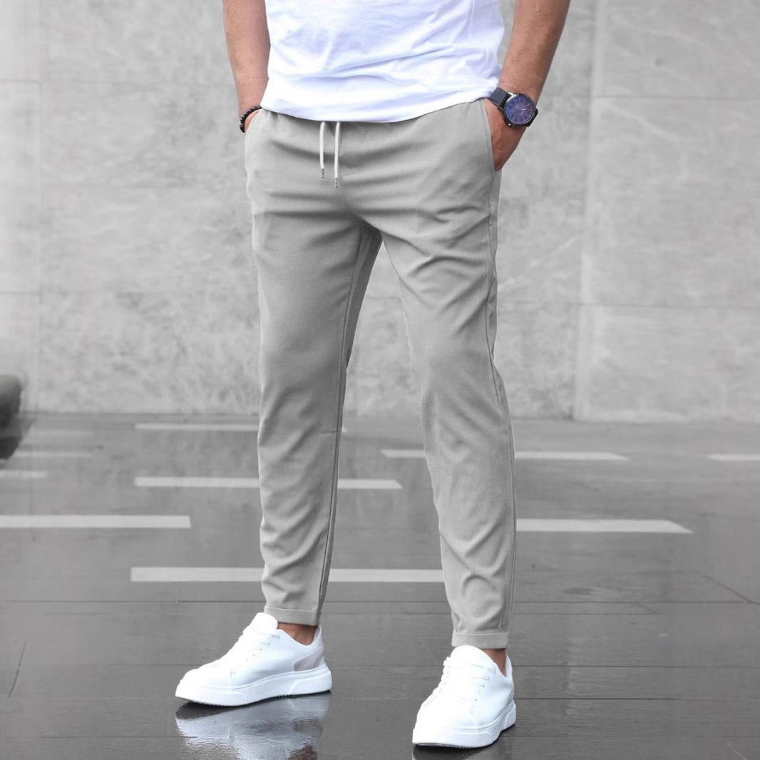 Pantalon "Urban-Slim" – Coupe Crayon Ajustée & Taille à Cordon