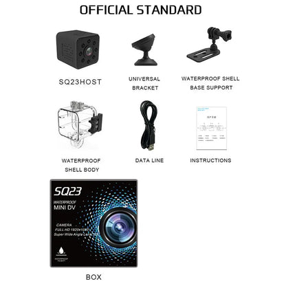 Caméra originale SQ13 SQ23 Mini caméra SQ12 SQ11 HD 1080P 480P Enregistreur vidéo de vision nocturne Micro Cam Support Carte TF cachée