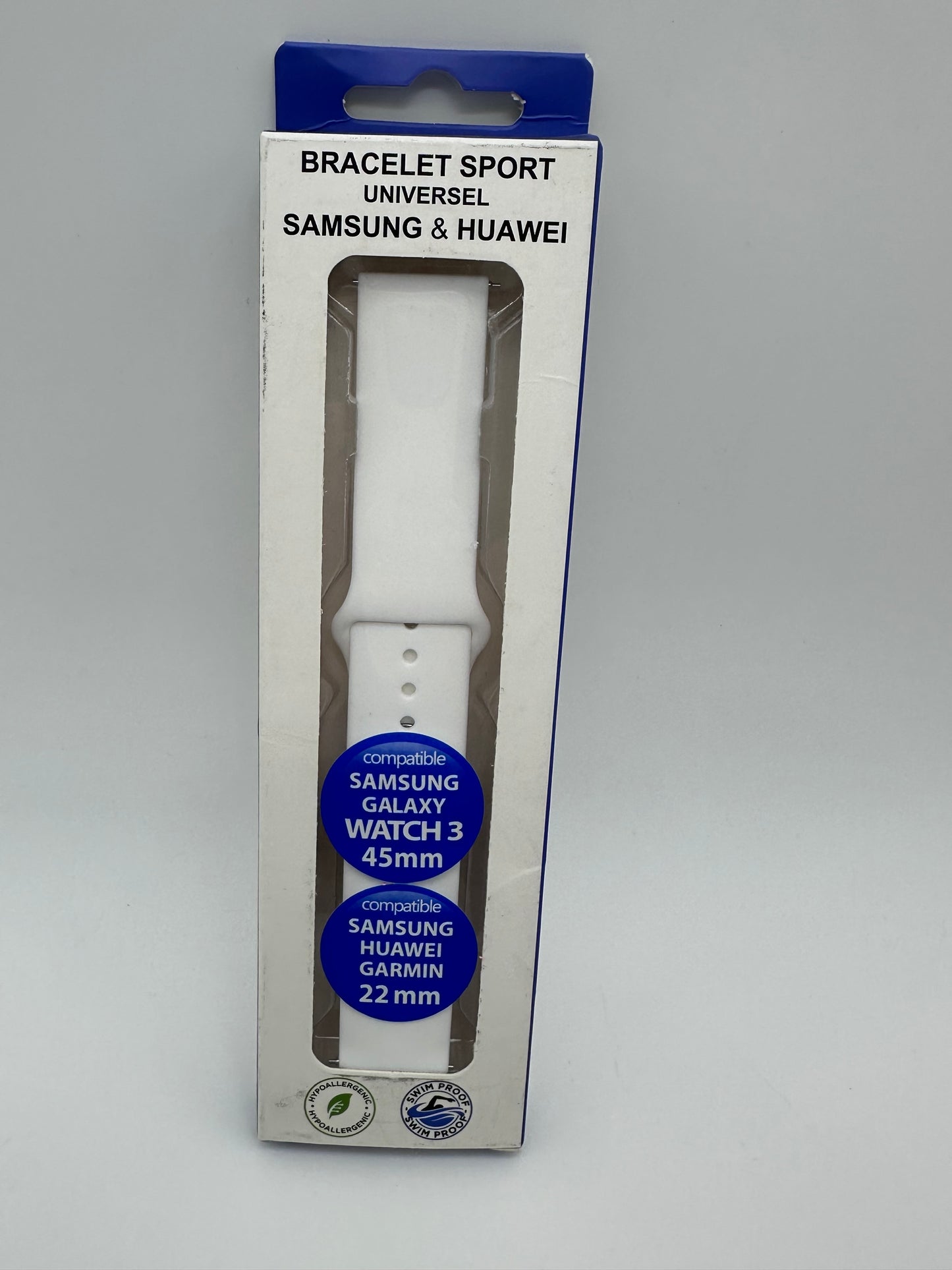 Bracelet IBROZ Samsung/Huawei SoftTouch 22mm blanc