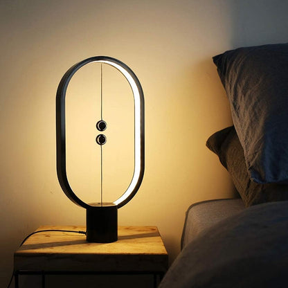 Mini lampe table d'équilibre magnétique Heng High-Tech Creative Intelligent Équilibre Lampe bureau commutateur demi-vide avec port chargement Usb Bureau Chambre d'enfant Lecture Bureau Lampe table