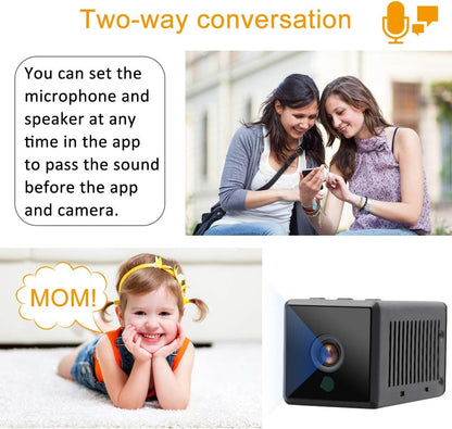 Mini Caméra Espion WiFi Caméra Cachée 1080P Caméra de Surveillance avec Vision Nocturne Automatique/Audio Bidirectionnel/Grand Angle/Alerte Fortification pour Intérieur et Extérieur