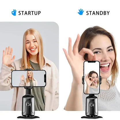 Stabilisateur 360, Suivi automatique du visage Cardan AI Smart Cardan Support de téléphone automatique pour smartphone Vidéo Vlog Trépied stabilisateur en direct