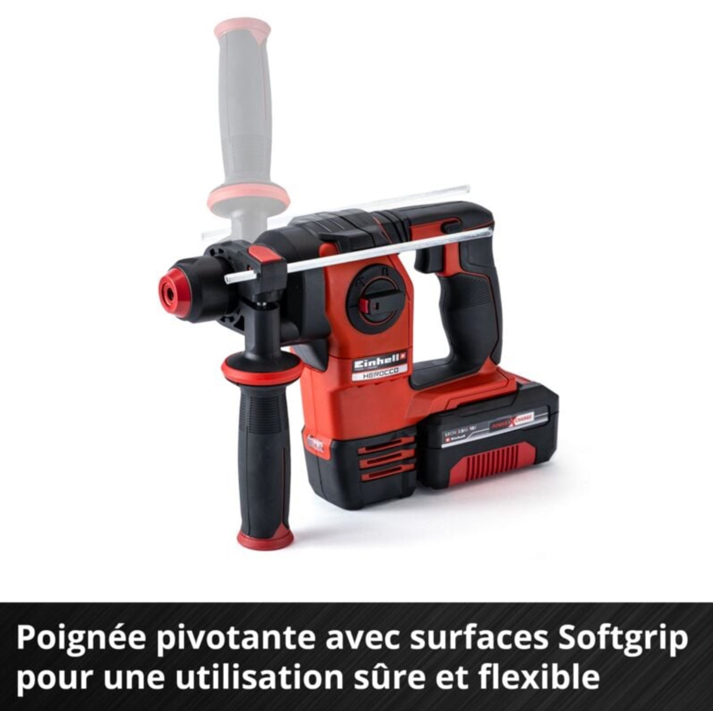 Einhell Professional Marteau Perforateur sans fil HEROCCO +5 - Power X-Change (18V, 2.2J, SDS-Plus, avec coffret de transport E-Box, moteur sans charbon) Livré avec Batterie 3,0Ah et Chargeur