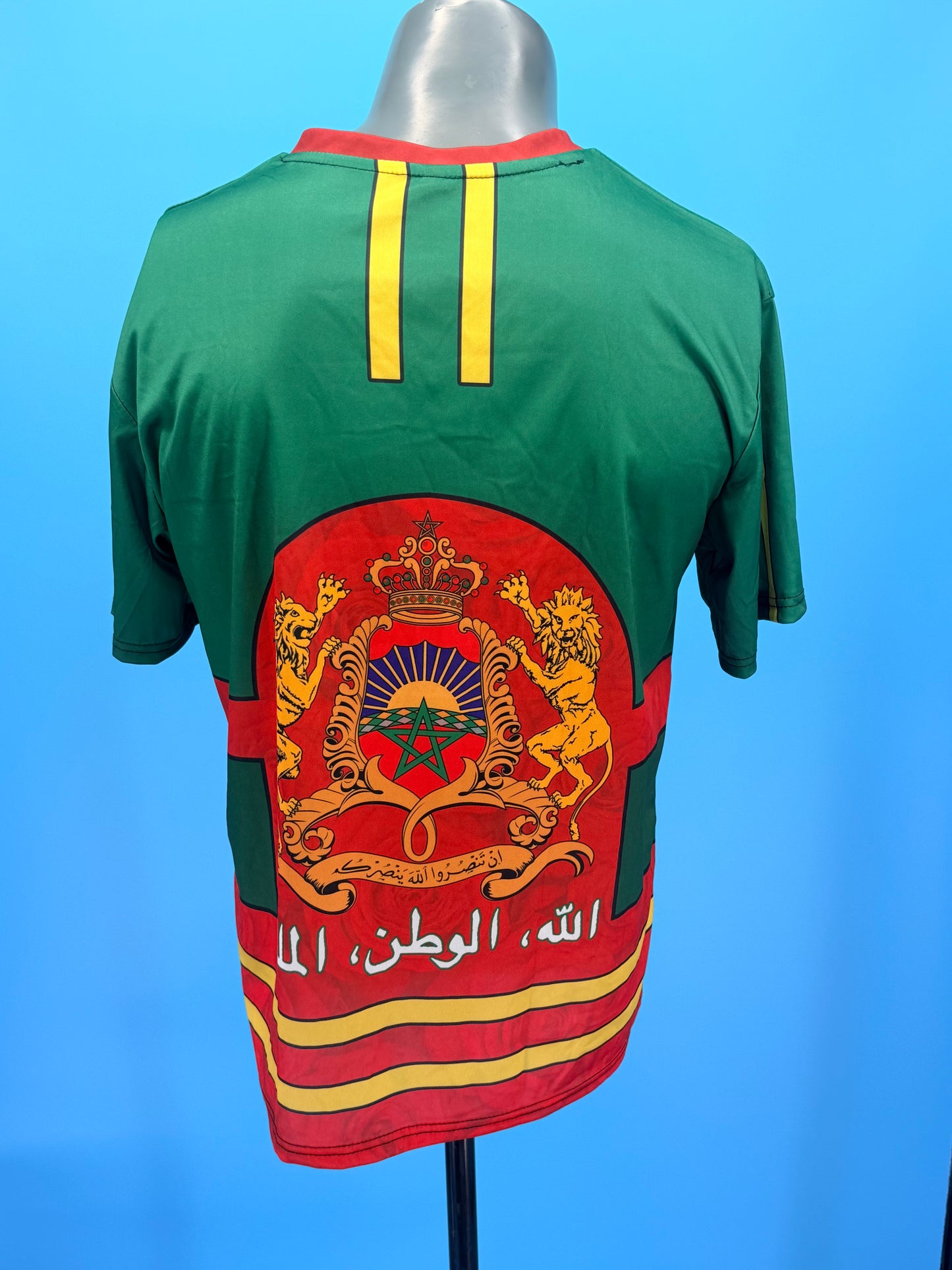 T-shirt de football marocain imprimé en 3D pour hommes, vêtements de sport marocains, t-shirt à col en V, manches courtes