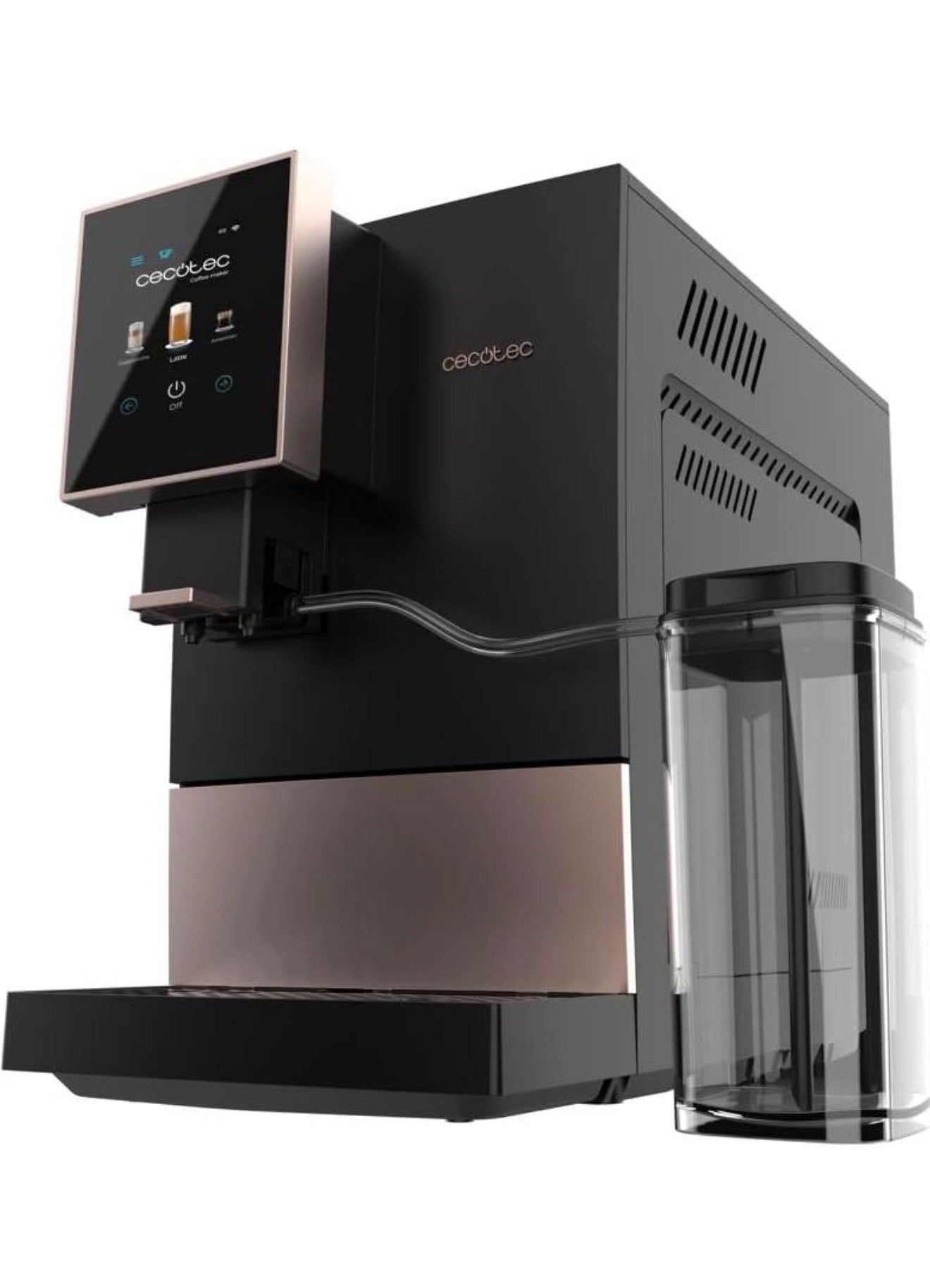Cecotec Machine a Café Espresso Superautomatique Cremmaet Compactccino Connected Black Rose. 19 Bars, Écran TFT, Wifi, Moulin Integré, Réservoir d'eau 1,1 L et de lait 400 ml, Nettoyage Automatique