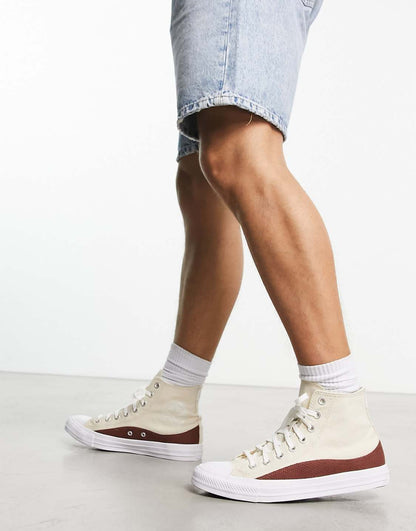 Converse - Chuck Taylor All Star - Baskets - Blanc cassé et rouge