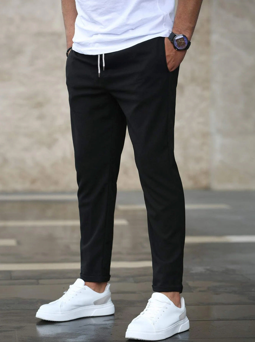 Pantalon "Urban-Slim" – Coupe Crayon Ajustée & Taille à Cordon