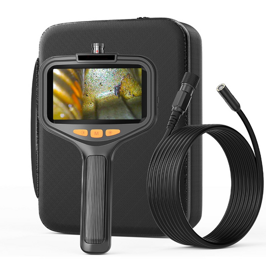 Camera Endoscopique, 8 mm 1080P HD Endoscope numérique, Camera Inspection Canalisation étanche IP67 avec 8 lumières LED, Endoscope Camera à Étanche IPS de 4,3 Pouces, Câble Semi-Rigide-5M