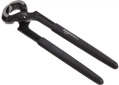 Pince de menuisier en acier au vanadium pour couper le fil de fer et arracher les clous - 225 mm, Noir Amazon Basics