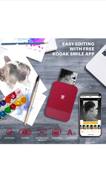 KODAK Imprimante numérique instantanée Bluetooth rétractable pour iPhone et Android neuve